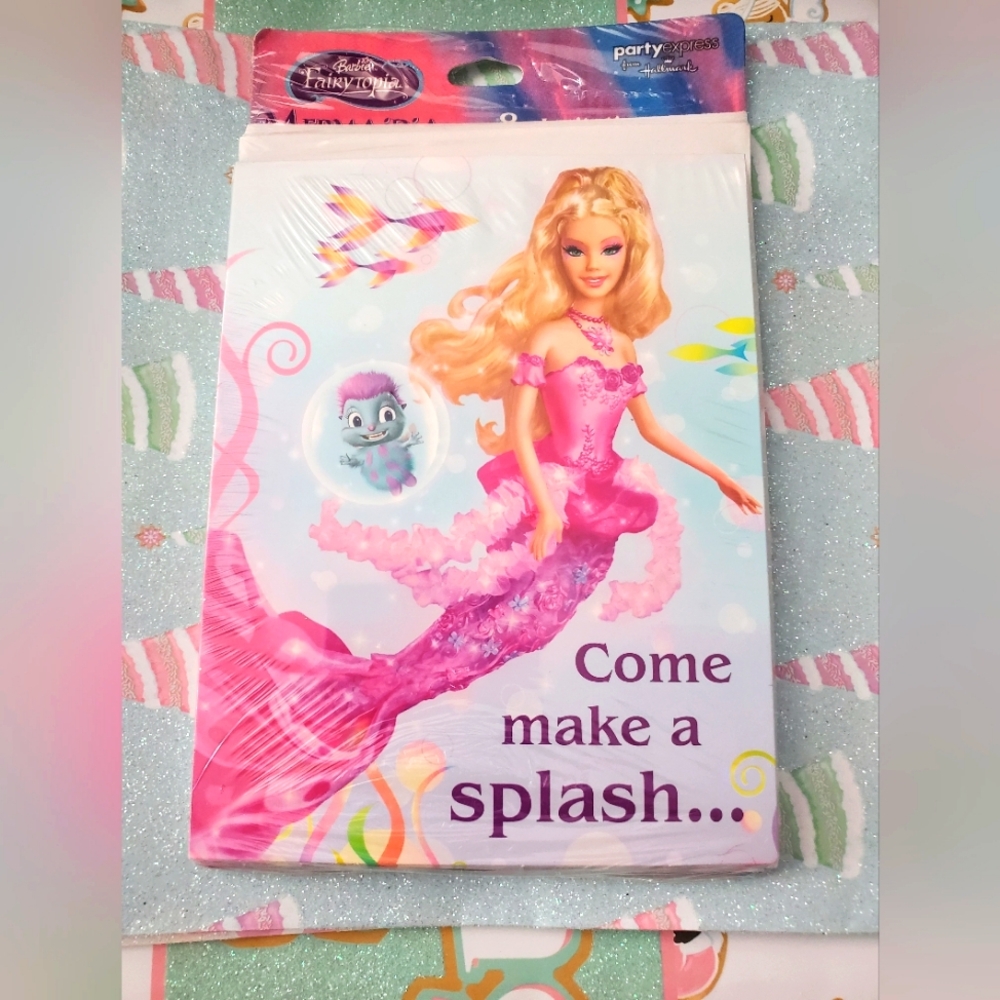 Vintage Barbie Fairytopia Mermaid Party Invitations - Pink